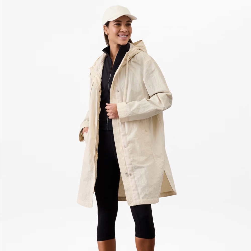 Athleta Trench Coat with Hooded Design